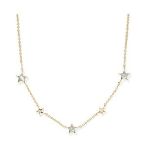 Kendra Scott Kayla Gold Periwinkle Glass Star Necklace New